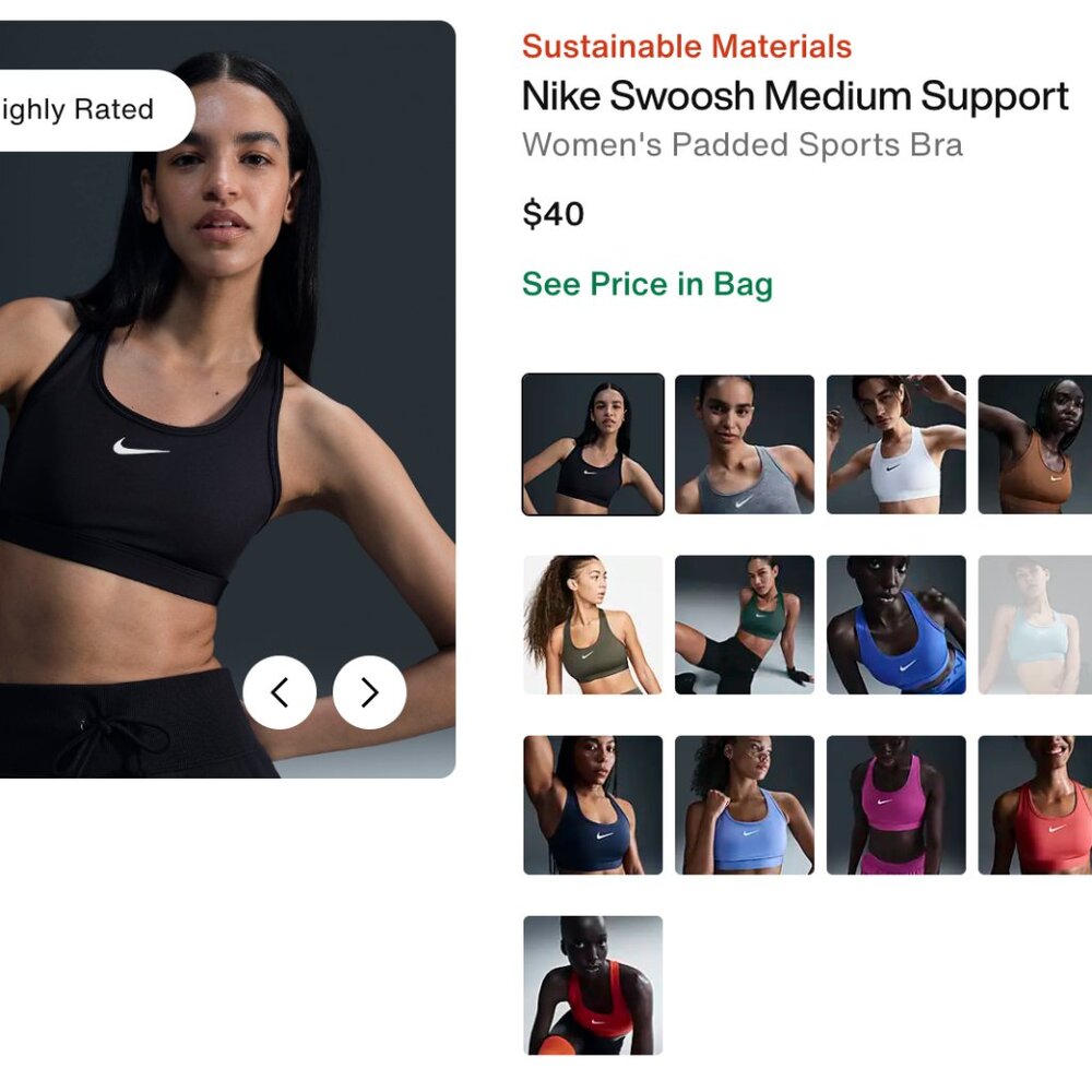 Nike Sports Bra S Baby Blue